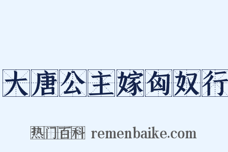 大唐公主嫁匈奴行是什么意思的图片